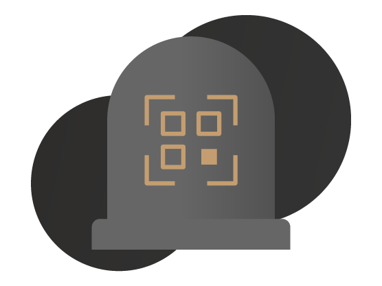 QR-код на каменной табличке